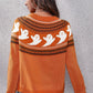 Ghost Pattern Round Neck Long Sleeve Sweater