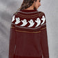 Ghost Pattern Round Neck Long Sleeve Sweater