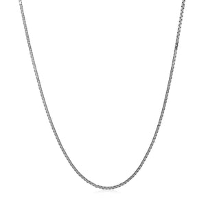 14k White Gold Adjustable Box Chain (1.10 mm)