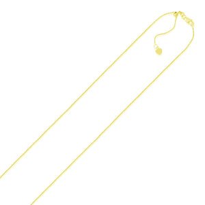 14k Yellow Gold Adjustable Cable Chain (1.10 mm)