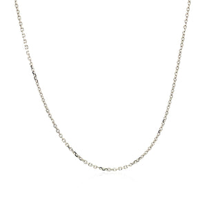 14k White Gold Diamond Cut Cable Link Chain (1.10 mm)