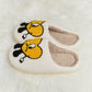 Melody Love Heart Print Plush Slippers