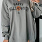 Sequin Letter Graphic Notched Long Sleeve Sweatshirt