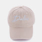 Zenana Washed DALLAS Embroidered Baseball Cap