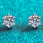 VVS1 1 Carat Moissanite Rhodium-Plated Stud Earrings