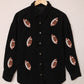 Sequin Football Button Up Long Sleeve Jacket