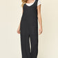 Double Take Full Size Texture Sleeveless Wide Leg Jumpsuit