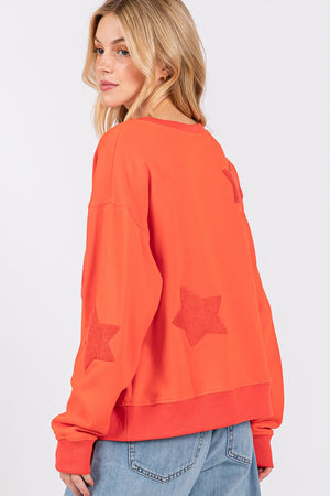 SAGE + FIG Star Patch Long Sleeve Sweatshirt