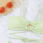 Cutout Spaghetti Strap Three-Piece Swim Set