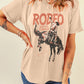 Cowboy Graphic Round Neck Short Sleeve T-Shirt