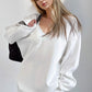 Basic Bae V-Neck Dropped Shoulder Long Sleeve Sweatshirt with Bra