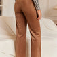 Decorative Button Straight Leg Pants