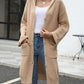 Pocketed Button Up Long Sleeve Hooded Cardigan