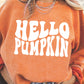 Round Neck Dropped Shoulder HELLO PUMPKIN Graphic Sweatshirt