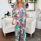 Double Take Full Size Half Sleeve Wide Leg Jumpsuit