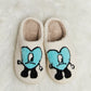 Melody Love Heart Print Plush Slippers