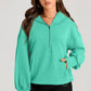 Pocketed Half Zip Long Sleeve Hoodie