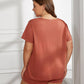 Plus Size Round Neck Short Sleeve Two-Piece Loungewear Set