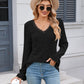 Lace Detail V-Neck Long Sleeve T-Shirt