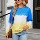 Gradient Round Neck Long Sleeve Sweatshirt