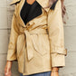 Tie Waist Lapel Collar Trench Coat