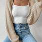 Honey Open Front Long Sleeve Cropped Cardigan