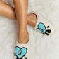 Melody Love Heart Print Plush Slippers