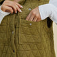 Double Take Full Size Pocketed Texture Snap Down Vest Coat