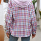 Plaid Long Sleeve Hooded Jacket