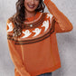 Ghost Pattern Round Neck Long Sleeve Sweater