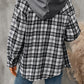 Plaid Long Sleeve Hooded Jacket