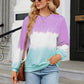 Gradient Round Neck Long Sleeve Sweatshirt