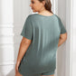 Plus Size Round Neck Short Sleeve Two-Piece Loungewear Set