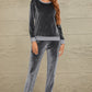 Round Neck Long Sleeve Loungewear Set with Pockets