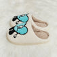 Melody Love Heart Print Plush Slippers