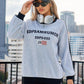 Letter Round Neck Long Sleeve Sweatshirt