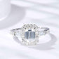 Women's 1 Carat Moissanite Geometric Promise Ring in 925 Sterling Silver