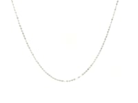 14k White Gold Diamond-Cut Bead Chain 1.0mm