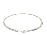 3.5mm 14k White Gold Braided Bracelet