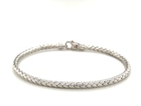 Fancy Weave Bangle in 14k White Gold (3.0mm)