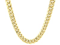 7.5mm 14k Yellow Gold Semi Solid Miami Cuban Chain