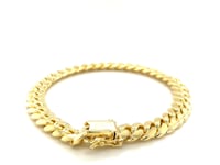 8.2mm 10k Yellow Gold Classic Miami Cuban Solid Bracelet