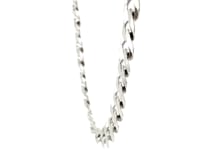 Rhodium Plated 9.5mm Sterling Silver Curb Style Chain