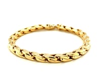 14k Yellow Gold 8 1/2 inch Mens Polished Narrow Rounded Link Bracelet