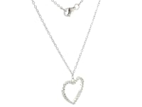 Sterling Silver Heart Necklace with Cubic Zirconias