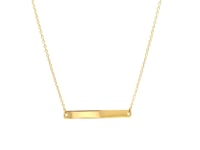 14k Yellow Gold Smooth Flat Horizontal Bar Style Necklace