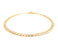 4.7mm 14k Two Tone Gold Pave Curb Bracelet