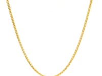 14k Yellow Gold Round Wheat Chain 1.5mm