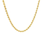 2.5mm 14k Yellow Gold Solid Rope Chain