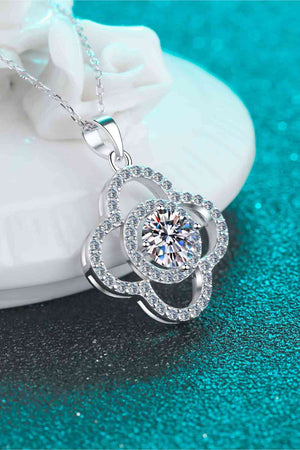 Floral Pendant 1 Carat Moissanite Sterling Silver Necklace